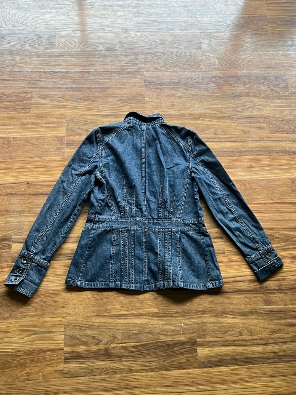 DKNY Dark Denim Button-Front Jean Jacket - Picture 5 of 5